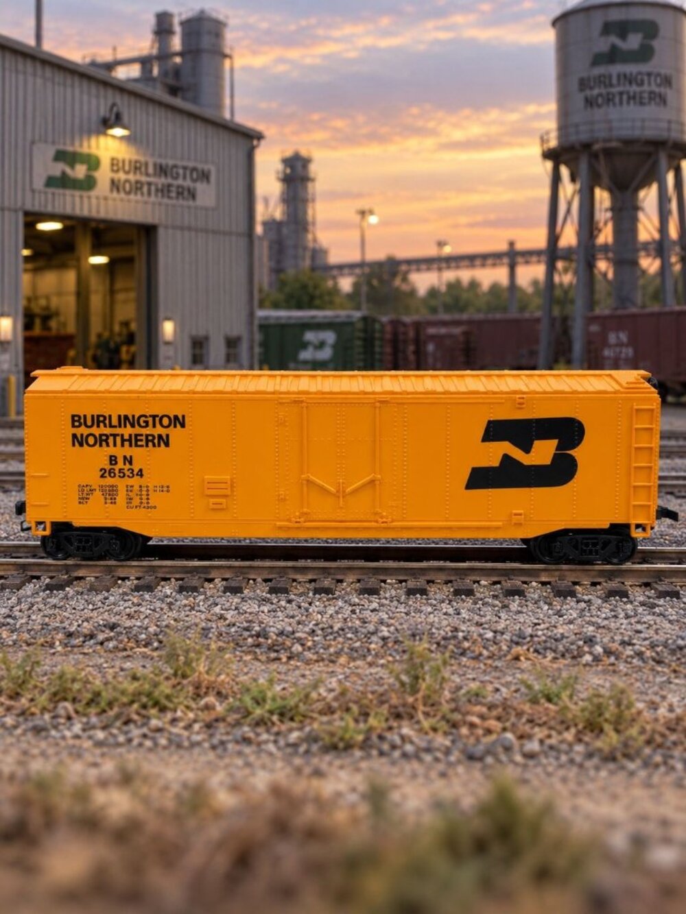 Bachmann HO Scale Electric Model Train Orange Burlington Northern Boxcar BN26534